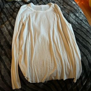 white aerie long sleeve ribbed xl top